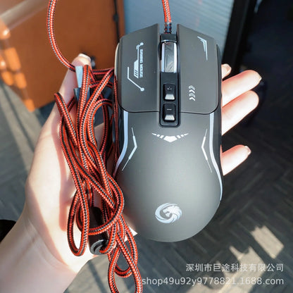 Mechanoid-style Wired Gaming Mouse - Macro Programming RGB Glowing FPS Gaming Computer Universal Audio-Enabled E-sports Mouse