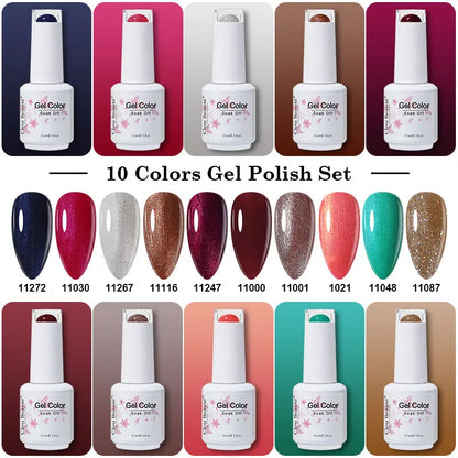 Clou Beaute 10/12/20/24pcs Gel Nail Polish Set Color 15ml White Glass Bottle Nail Art Kit Semi Permanent Gellack Nail Varnish