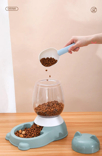 HOOPET 2025 New Cat Bowl 3 Colors Pet Automatic Feeder Dog Drinking Bowl Dispenser for Puppy Cat Food Water Bowl Pet Accessaries