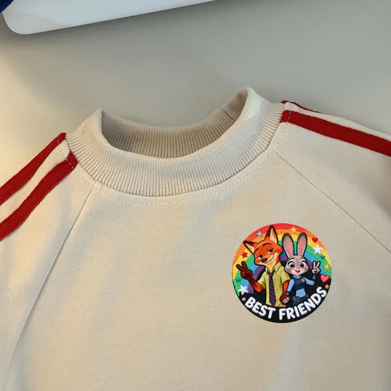 2026 Spring Boys and Girls Long Sleeve Clothes Sets Kids O Neck Hoodies and Long Pants 2pcs Suit Children Casual Sweatshirts Set