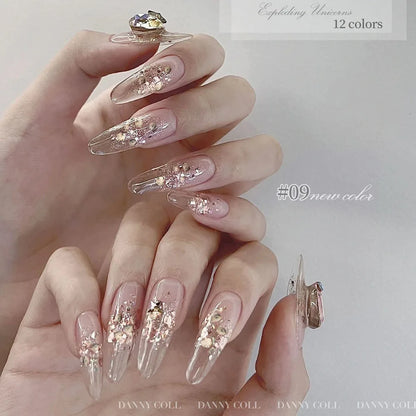 Starlight 12 Colors Sparkling Glitter Gel Nail Polish Set With Color Card 15ML Sequins Nail Gel Semi-Permanent UV LED Varnishes