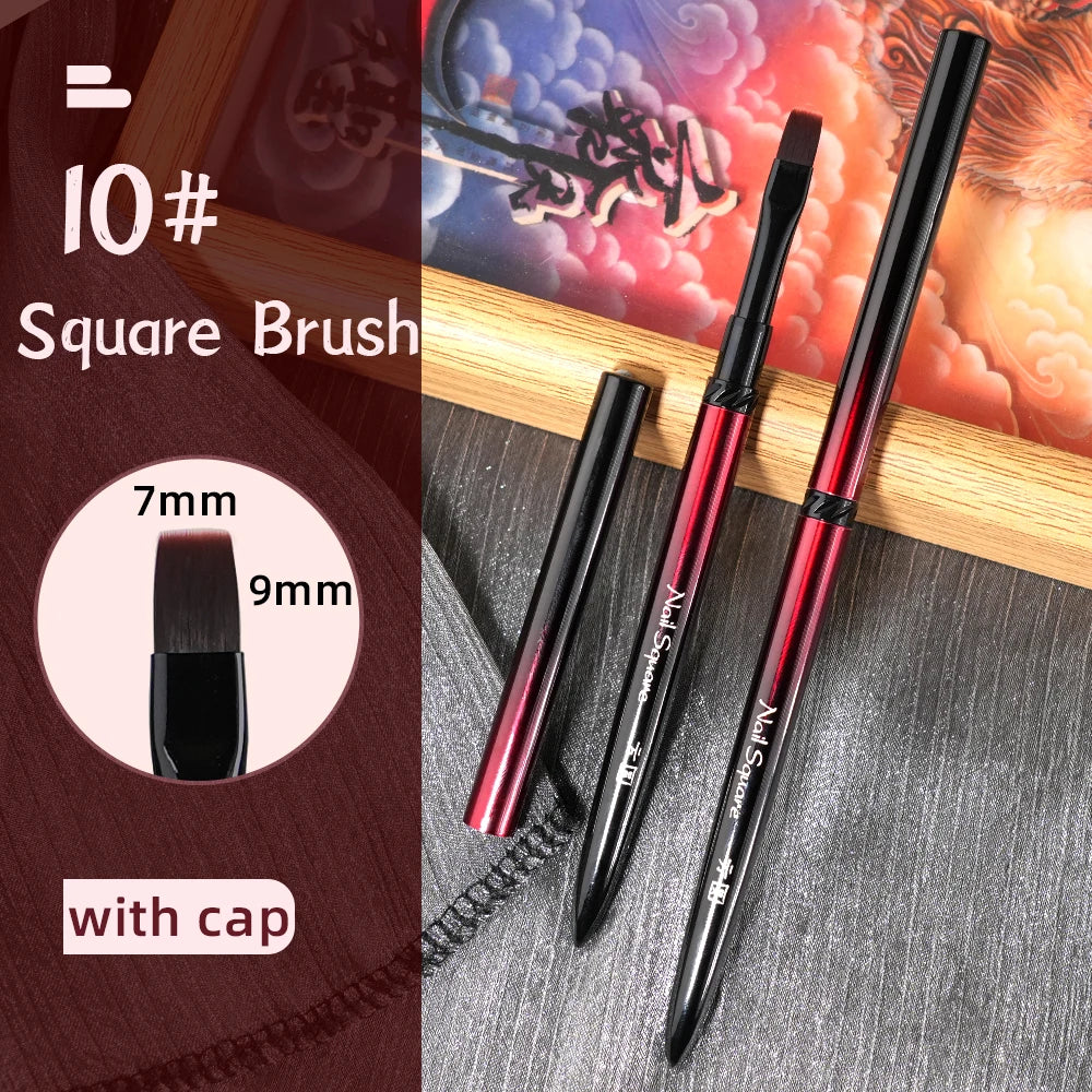 New 1/13pcs Nail Art Brush Set Black Red Metal Handle Acrylic UV Gel Polish Crystal Acrylic Nail Drawing Tools High Quality