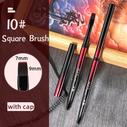 New 1/13pcs Nail Art Brush Set Black Red Metal Handle Acrylic UV Gel Polish Crystal Acrylic Nail Drawing Tools High Quality