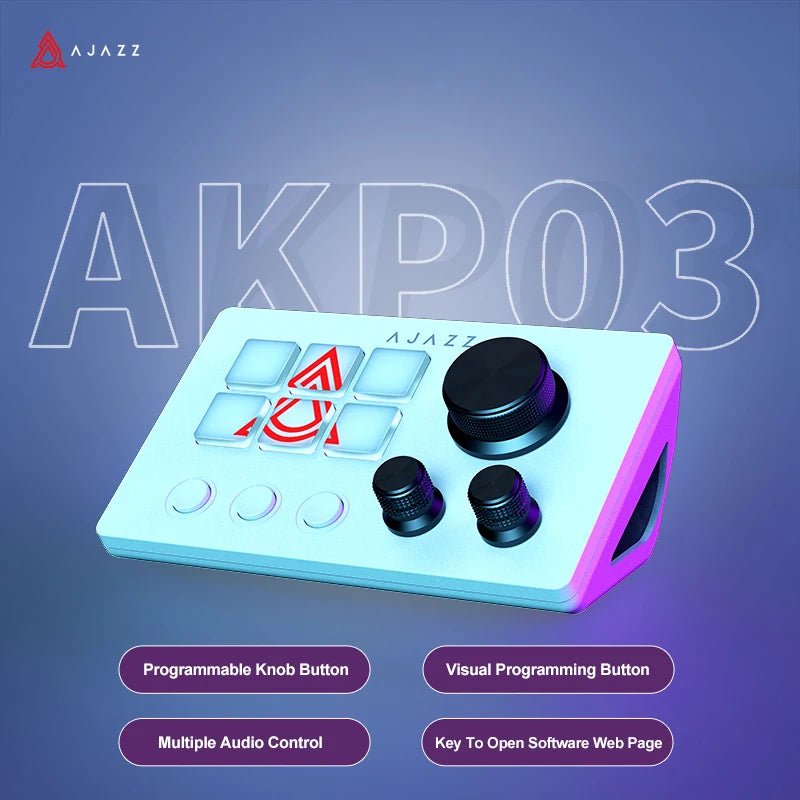 Ajazz AKP03E/153E Desktop Helper Desk Console Panel Controller Programmable Macro Custom Button Mini Keyboard Multiple Scenario