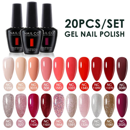 NAILCO 15ml 30/20/10pcs/Set UV Gel Nail Polish Semi Permanent Esmalte Vernis LED Gel Varnish Soak Off Nail Art All For Manicure