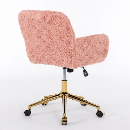 Pink Faux Fur Vanity Chair