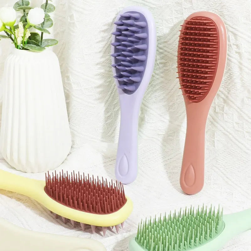 Silicone Shampoo Brush Scalp Massage Brush Head Washing Comb two-sided Hair Massager Bath Brush Body Scrubber Hair Accessories