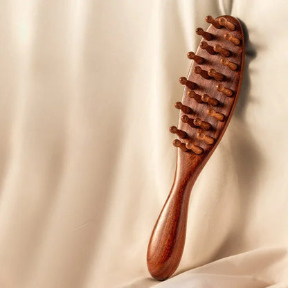 Loc Brush for Dreads Wooden Massage Comb Scraping Massage Tools Wide Tooth Comb Suitable for Scalp Care and Hair Styling
