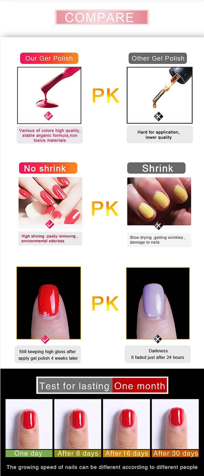 Danny Coll HEMA TPO Free Gel Nail Polish  64pcs With Color Chart 15ml Semi-permanent Nail Polish For Manicure Nail Salon UV Gel