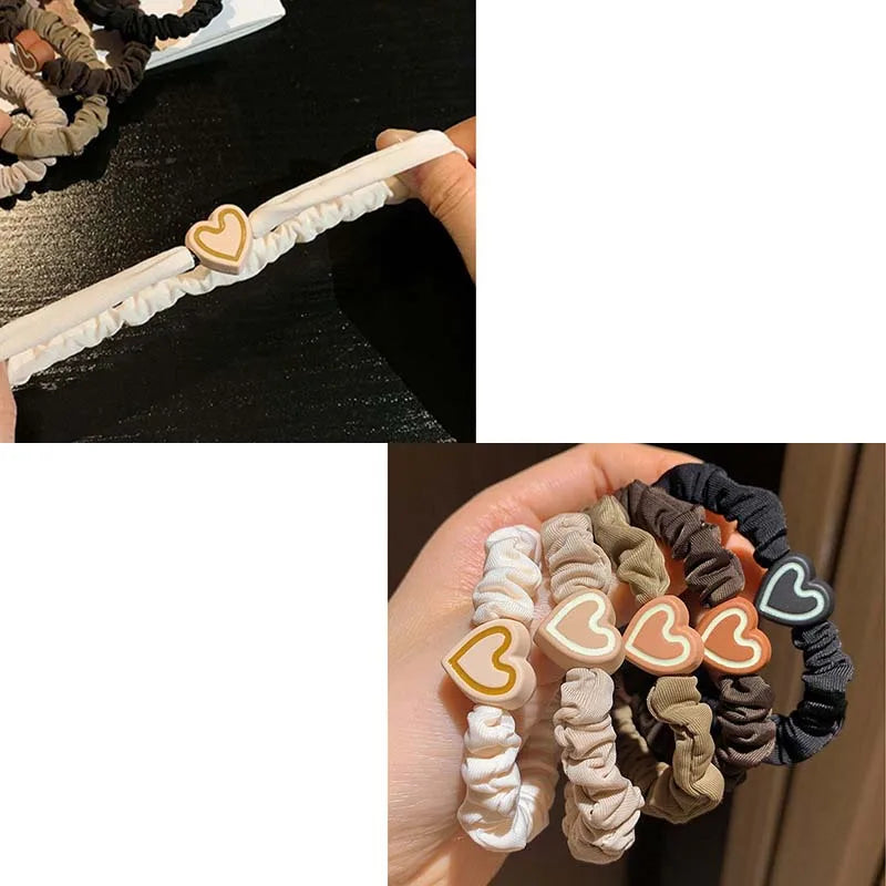 Korean Heart Hair Ties.