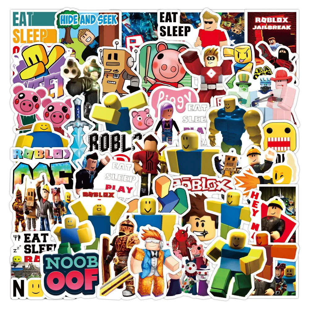 Hot Roblox Disposable Tableware Tableware Set Tablecloth Napkins Candy Box Gift Bag Kids Birthday Party Supplies Gifts