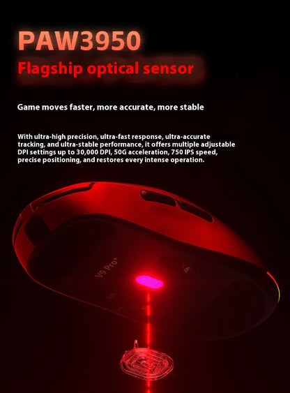 AULA V9 V9+ Wireless Mouse Tri Mode Bluetooth Lightweight Mouse E-sports Gaming Mice Esports Gaming Mice PC Accessories Gifts