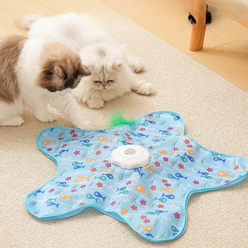 Electric Cat Turntable Automatic Intelligent Cat Funny Stick Sports Consumption Pet Toy Motion Activated Moving Cat Funny Stick