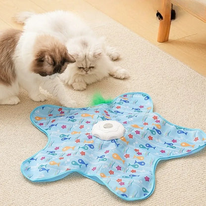 Electric Cat Turntable Automatic Intelligent Cat Funny Stick Sports Consumption Pet Toy Motion Activated Moving Cat Funny Stick