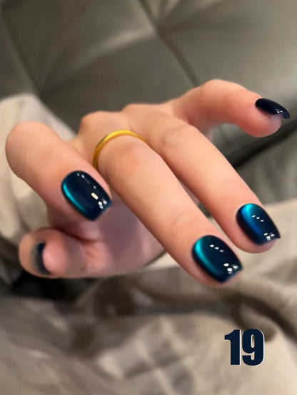 MIANEL 12ML Glass Bead Cat Eye Gel Nail Polish Flash White Spar Nude Color Magnetic Nail Polish White Nails Summer Nails 1-12pcs