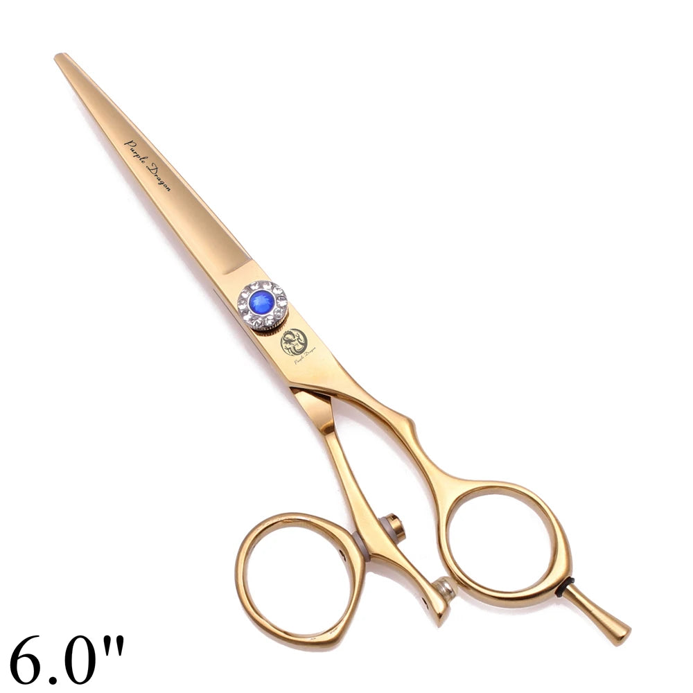 Professional Hairdressing Scissors 5.5" 6" Purple Dragon JP 440C Swivel Thumb Hair Cutting Scissors Barber Thinning Shears Z9019