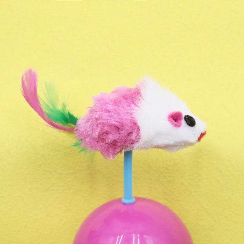 Natural feather plush mouse tumbler resistant to scratching and biting cats to relieve boredom toys and pet supplies