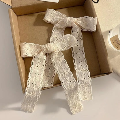 Embroidered Lace Hair Bow.