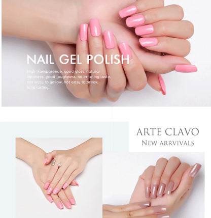 Arte Clavo 15ml 24pcs/Set Gel Nail Polish Set Kit Semi Permanent Base Top Coat LED Varnish Summer Neon Colors UV Nails Art Gel