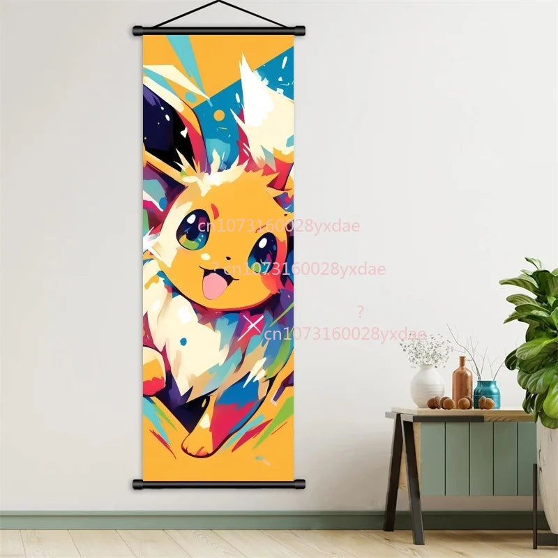 Printed Poster Anime Wall Artwork Gengar Pictures Charizard Painting Canvas Pikachu Hanging Scrolls Home Room Decor