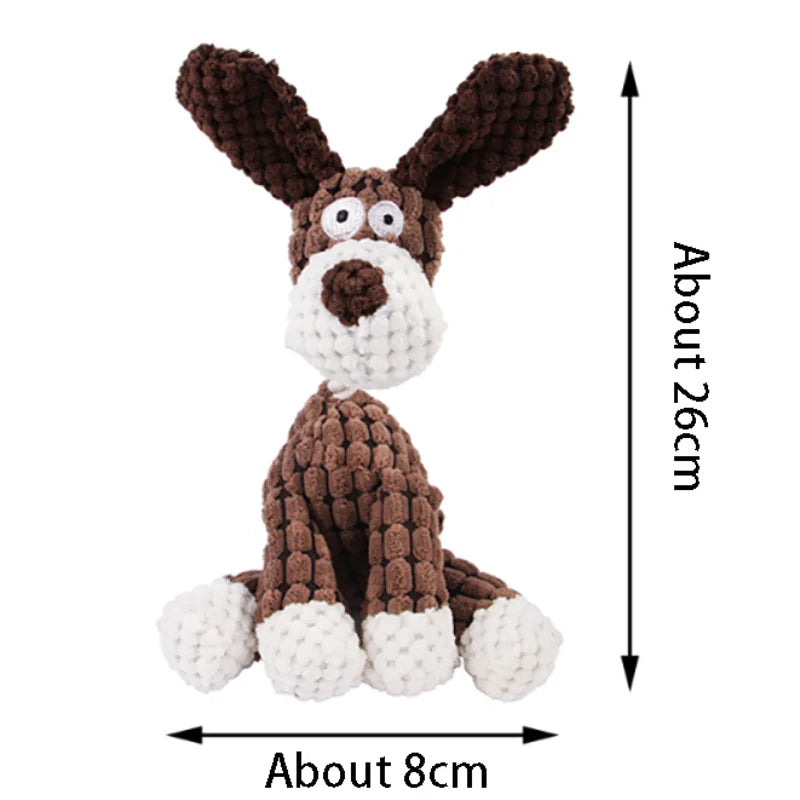 Durable Pet Dog Plush Toy for Small Breeds - Animal Shape Squeaky Chew Cleaning Toy for Chihuahua Yorkshire Bichon Puppies