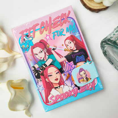 4PCS 32K Korean Style Journal Notebook, Anime Girl Group Magnetic Buckle Diary, Colorful Durable Student Stationery