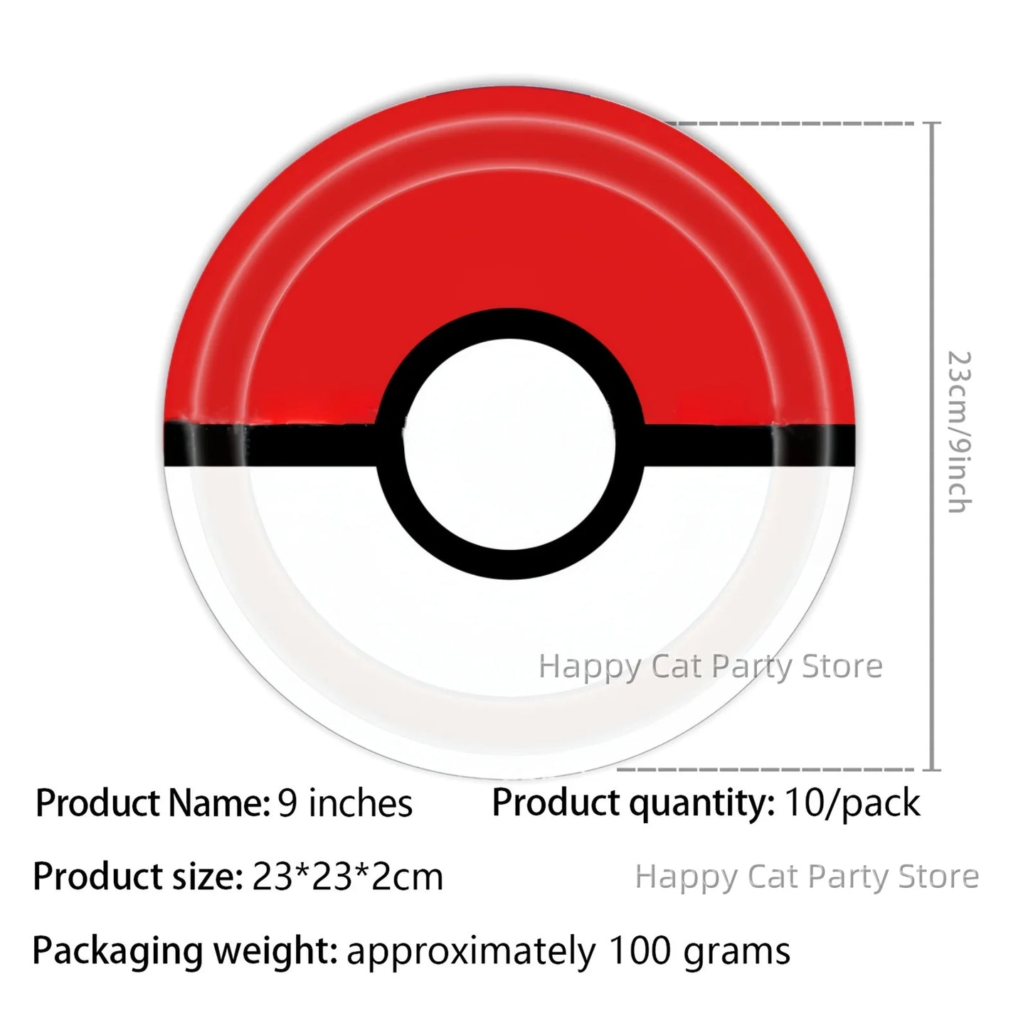 7/9 inch Pokemon Party Plate Birthday Decor Pikachu Poke Ball Disposable Paper Plate Baby Shower Kids Favor Gift Party Supplies