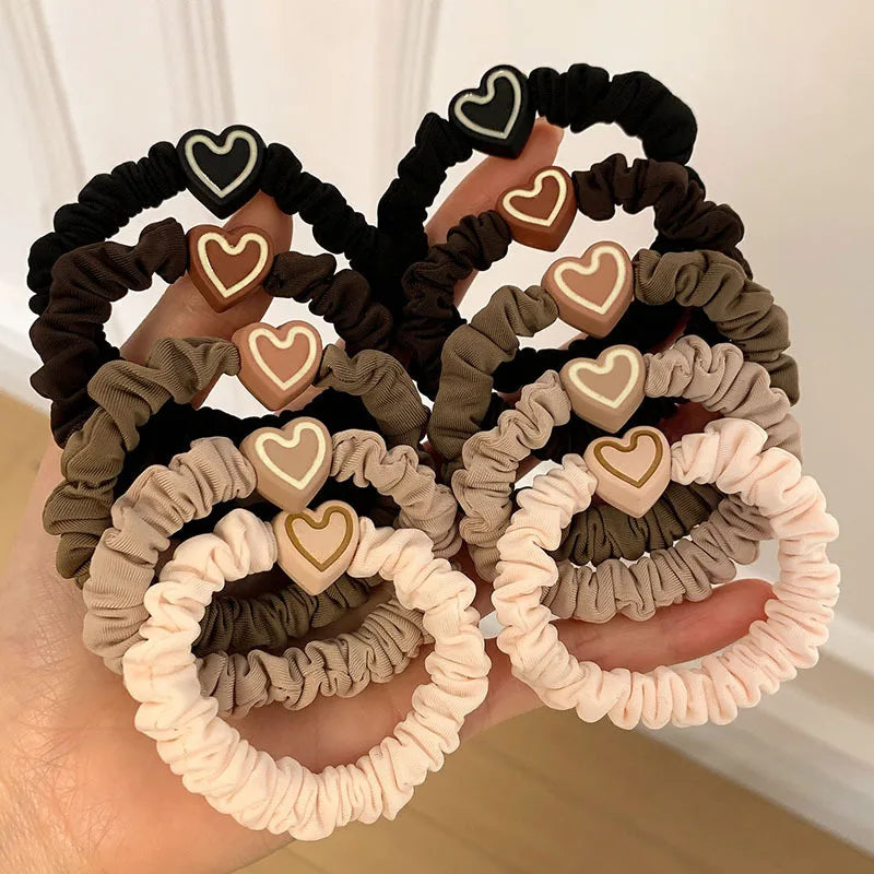 Korean Heart Hair Ties.