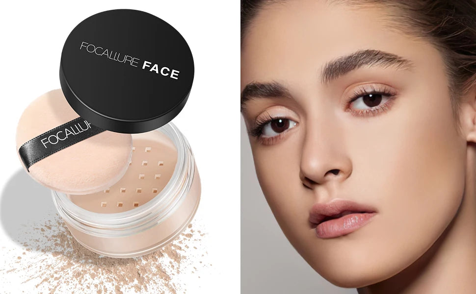 Focallure Face Loose Powder 3 Colors Ultra-Light Perfect Finishing Makeup Powder Waterproof Translucent Setting Powder Cosmetic