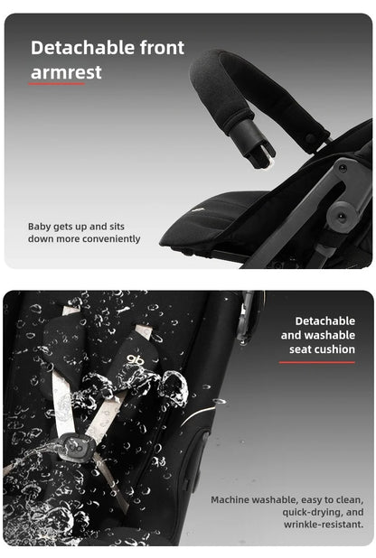 gb Pockit 3H baby Steoller (Includes Free Armrest), All-Terrain, Lightweight Stroller, Travel-Friendly