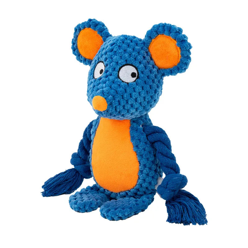 Cute Animal Rope Dog Toy Cute Plush Puppy Chew Pet Squeak Knot Toy Cartoon Rabbit Monkey