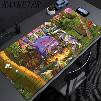 Japan Anime Mouse Pad PC Colorful Gamer Cabinet Mousepad P-pokemon Lugia Keyboard Rug Laptop Gaming Rubber Mat Desk Accessories