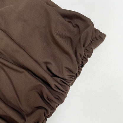 2026 Summer Fashion Solid Color Strapless Strapless Sleeveless Lady Long Dress New Elegant Sexy Slimming Pleated Women's Dresses