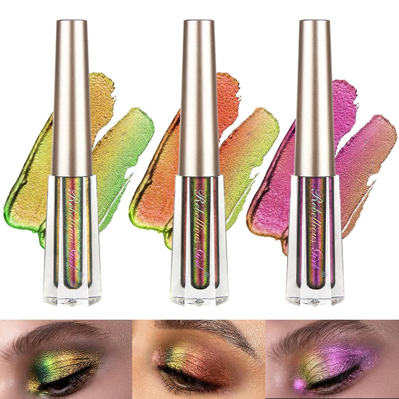Chameleon EyeshadowsDiamond Glitter Liquid Eyeshadow StickHighly Pigmented Metallic Shimmering Long Lasting Shine All Makeup