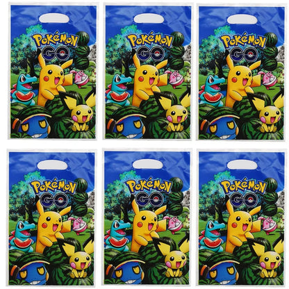 10/20/30pcs Pokemon Birthday theme Gift Bag Pokemon Figures Pikachu Candy Bag Packaging Giveaway Party Favors Children Gifts Sup