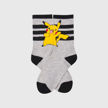 1/3 Pairs Pokémon Pikachu Cartoon Cute Knitted Mid-Calf Socks for Men and Women