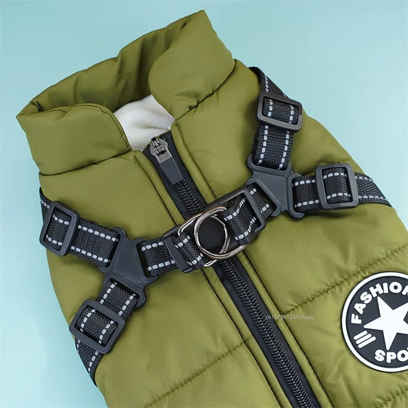 Winter Waterproof Dog Jacket with Harness 🐶❄️
