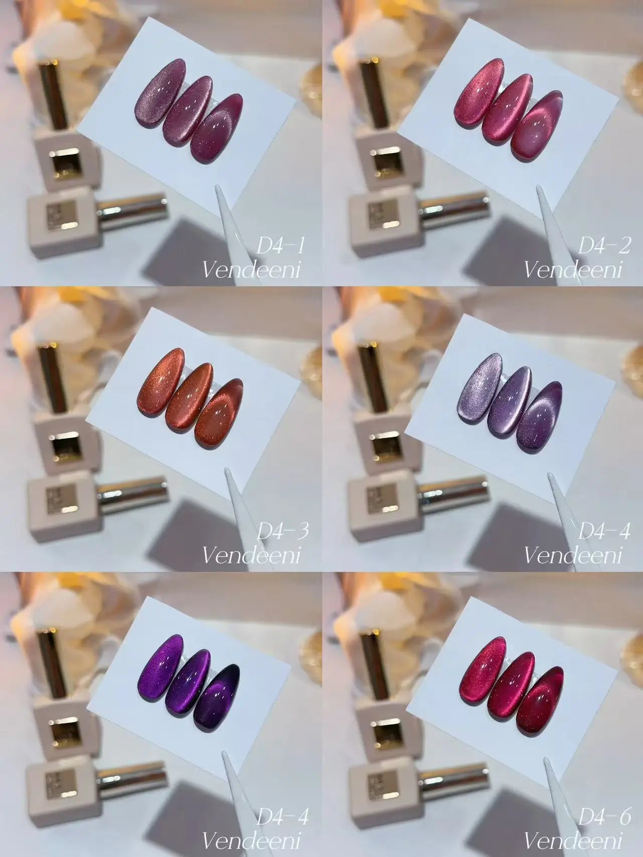 VENDEENI Multicolor 12 colors moonlight cat eye nail gel set Nail Nalon 2025 New hot sale nail art Non-toxic uv gel Wholesale