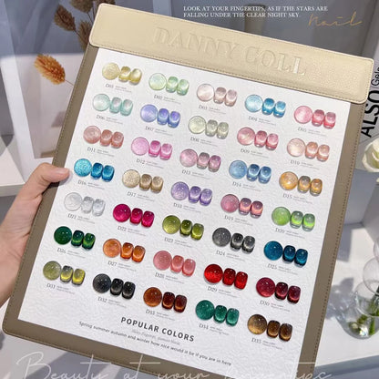 Hot Sale 9D Cat Eye Nail Polish Tape Color Card Popular Semi Permanent Immersion Gel Nail Art Varnish Set Shiny Gel Clearcoat