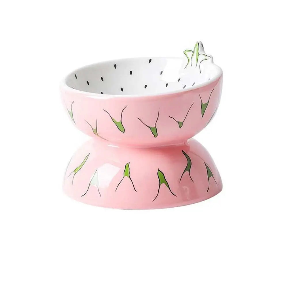 Cute Fruit Shape Cat Bowl High Quality Ceramics Cat Bowl Pet Supplies Cat Food And Water Feeder Pet Accessories