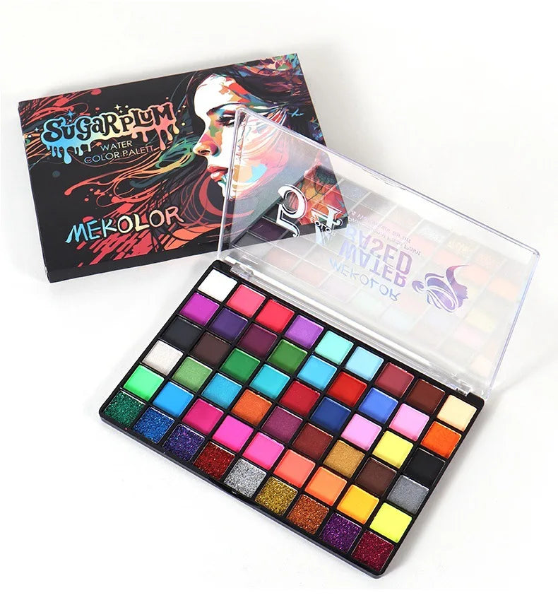 54-Color Glow Fluorescent Neon Water-Soluble Face Body Paint Set for Children and Adults,Perfect for Halloween and Christmas