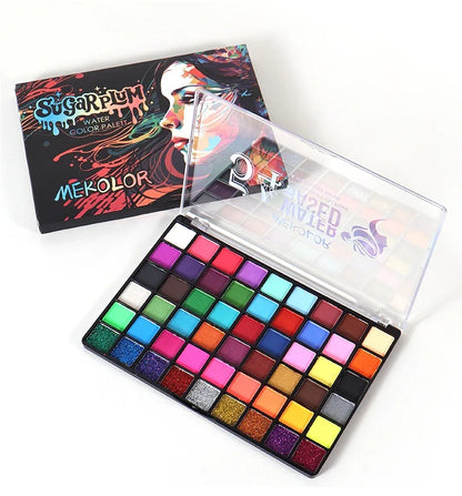 54-Color Glow Fluorescent Neon Water-Soluble Face Body Paint Set for Children and Adults,Perfect for Halloween and Christmas
