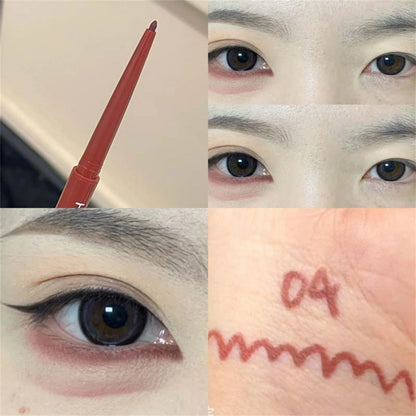 12 Colors Eyeliner Pencil Waterproof Long-lasting Orange Black Brown Easy Wearing Eyeshadow Contour Stick Lying silkworm Makeup