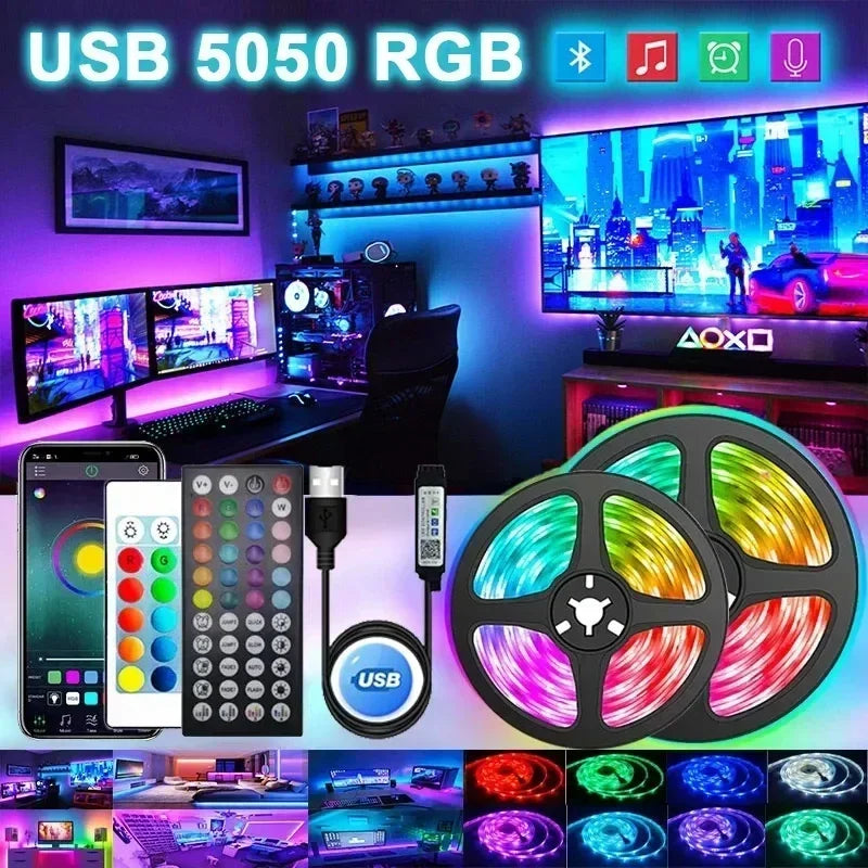 USB RGB LED Strip Lights with App Control (1–30m)