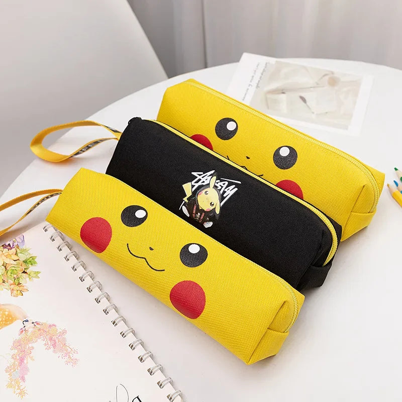 New Anime Pokemon Pikachu Pencil Case Kawaii Cartoon School Student Glowing Pencil Bag Stationery Kids Supplies Festival Gift