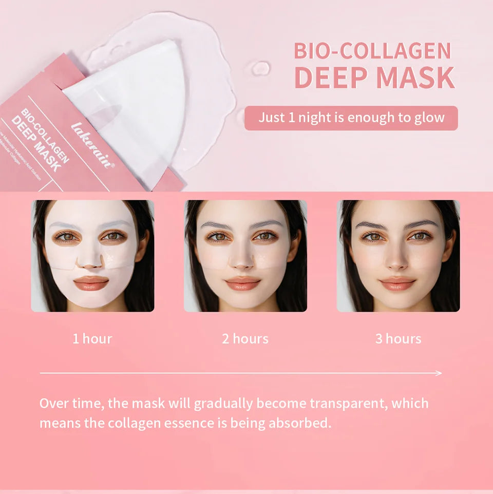 lakerain Bio-Collagen Deep Mask: 4-Piece Hydrating & Pore Refining Set