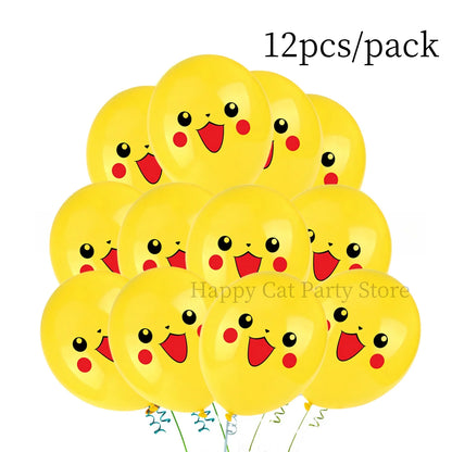 Pokemon Latex Balloons Birthday Party Decor Cartoon Pikachu Balloon Poke Ball Balloons Baby Shower Kids Favor For Party Supplies