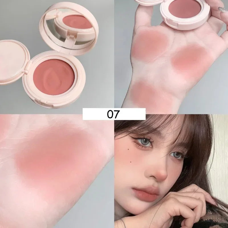 Face Blusher Matte Natural Cheek Tint Brighten Face Contouring Waterproof Cosmetics Blush Powder Soft Female Makeup 1pcs Blusher