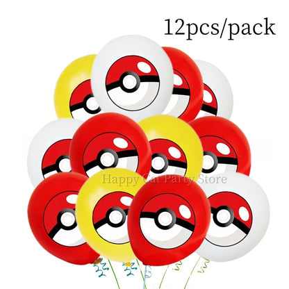 Pokemon Latex Balloons Birthday Party Decor Cartoon Pikachu Balloon Poke Ball Balloons Baby Shower Kids Favor For Party Supplies