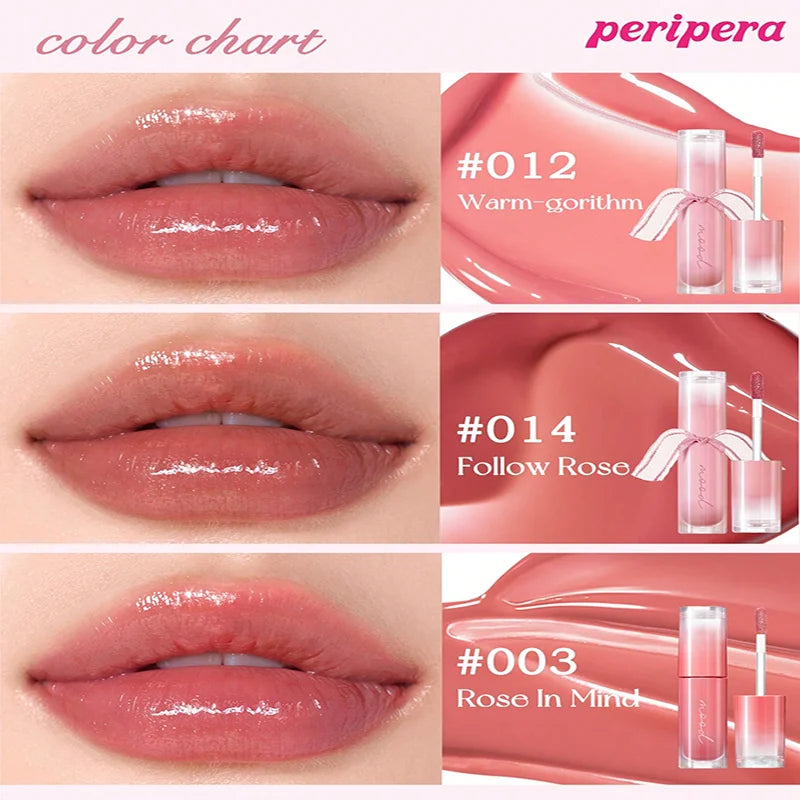 K-Beauty Glass Lip Gloss Tint,Watery Shine, 16H Moisture, Non-Sticky & Mask Friendly,Natural Plump Look